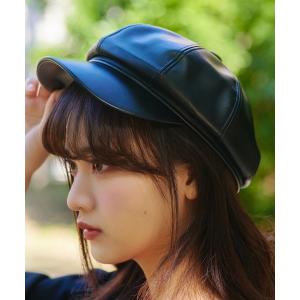 帽子 キャスケット レディース 6パネルフェイクレザーキャスケット｜ZOZOTOWN Yahoo!店