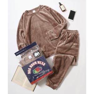 パジャマ FRUIT OF THE LOOM/フルーツオブザルーム セットアップ ボアフリース スウェットトレーナー＆ロングパンツ＆収納袋 3点セット