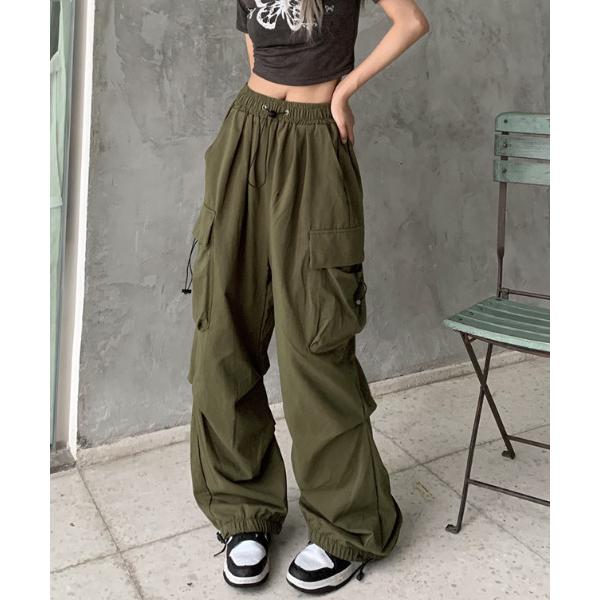 カーゴパンツ A&apos;GEM/9 × .kom「ARULE/アルール」ドローコード付き ワイドカーゴパン...
