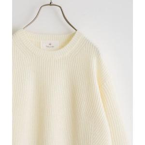 ニット ウォッシャブルウール混クルーネックニット