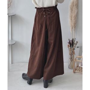 パンツ ♪レースアップフレアパンツ