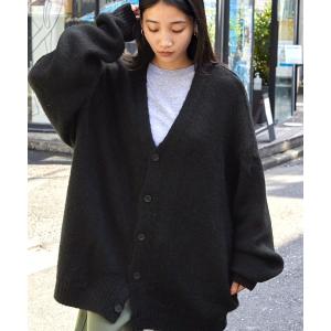 カーディガン モヘアライクカラーリングニットオーバールーズカーディガン