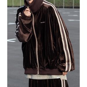 アウター オーバーサイズベロアトラックジャケット(セットアップ着用可)