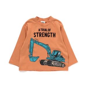 tシャツ 働く車対ゴリラ綱引き長袖Tシャツ キッズ 子供服 男の子