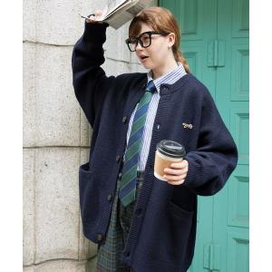 カーディガン PENNEYS/ペニーズ 別注 THE FOX ロゴ ワッペン刺繍ワンポイント