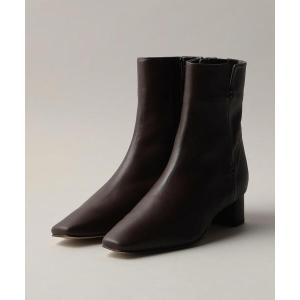 ブーツ サイドレザーステッチ ショートブーツ40↓↑