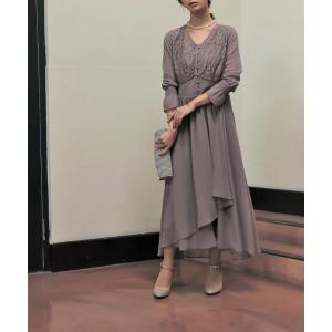 ドレス epic day レース×シフォンロングドレス