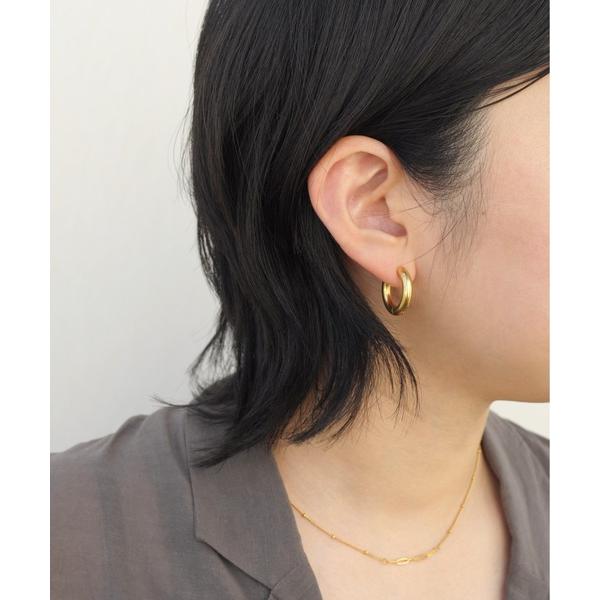 ピアス 金属アレルギー対応 「ieLS」ステンレス　クロッシング　ラウンドフープピアス メンズ レデ...