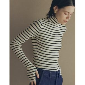 ニット セーター 「販売枚数5万枚突破！」指穴リブニットタートルネックトップス レディース