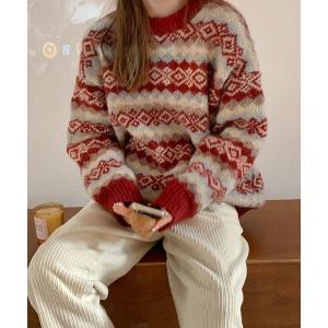 ニット セーター ノルディックレトロニット レディース