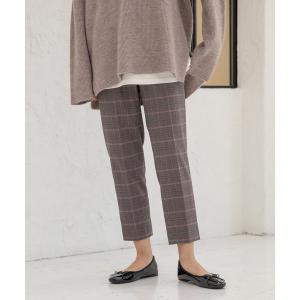 パンツ あったかウツクシルエットテーパード柄/295549