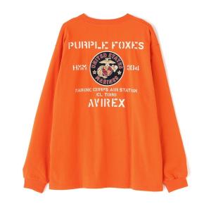 tシャツ Tシャツ メンズ PURPLE FOXES LONG SLEEVE T-SHIRT / パープル フォックス 長袖 Tシャツ / AVIRE