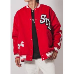 スタジャン RE730 ボーンロゴバーシティジャケット スタジャン　MA1 メンズ