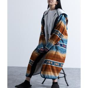 ルームウェア パジャマ ネイティブ柄 マイクロフリース フード付き 着る毛布｜zozo