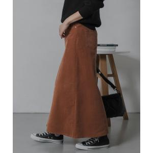 スカート コーデュロイトラペーズスカート