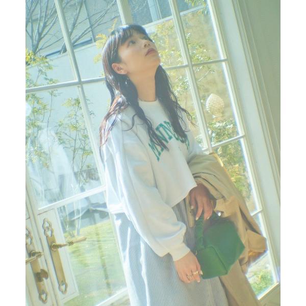 トレーナー スウェット カレッジロゴクロップドスウェット レディース