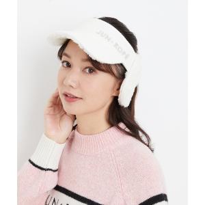サンバイザー ワッフル＆フリース　2WAY耳当て付きサンバイザー