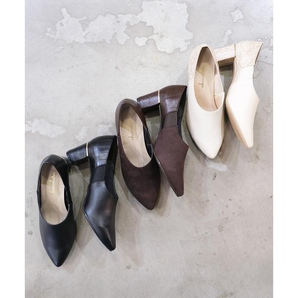 パンプス 晴雨兼用 バイカラーブーティー レイン「日本製」