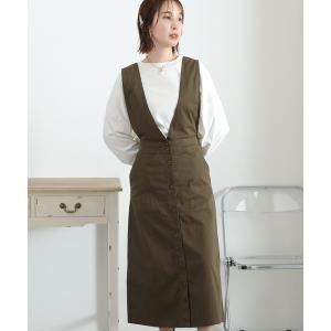 サロペット オーバーオール レディース フロントボタンジャンパーツイルスカートの商品画像