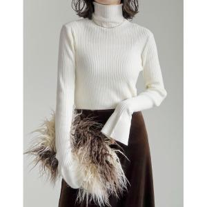 ニット [神山まりあさん着用]フレアスリーブハイネックリブニットトップス