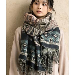 ランバン　ペイズリー柄　ストール LANVIN/ランバン/ストール/stall/カーキ色/ペイズリー柄/SILK100