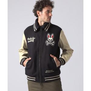 メンズ ジャケット スタジャン SKOOKUM × PsychoBunny コラボ アワードジャケット