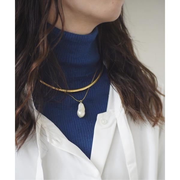 ネックレス ドロップ パール シャープ ライン ネックカフ / チョーカー レディース メンズ