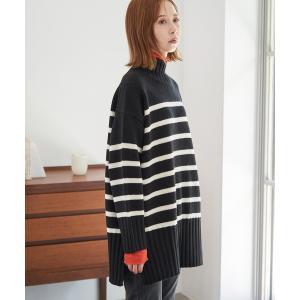 ニット セーター 「WEB限定」ロングリブボーダーニットプルオーバー レディース