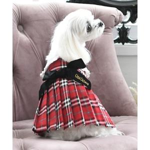 犬 服 One Octave/チェック柄プリーツワンピ