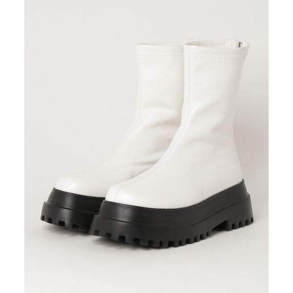 ブーツ Per sist ence/パーシエンス　フェイクスムースレザーミドルブーツ レディース