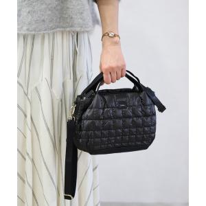 ハンドバッグ 「PADMA/パドマ」レザー x ナイロンキルティング ミニボストン ショルダーバッグ