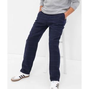 パンツ プレイド リラックスウールパンツ