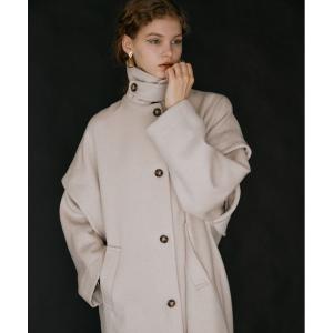 ステンカラーコート コート 2way long wool coat/2wayウール混ロングコート レディース