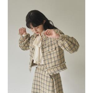 ジャケット ノーカラージャケット tweed lady jacket/ノーカラーツイードジャケット