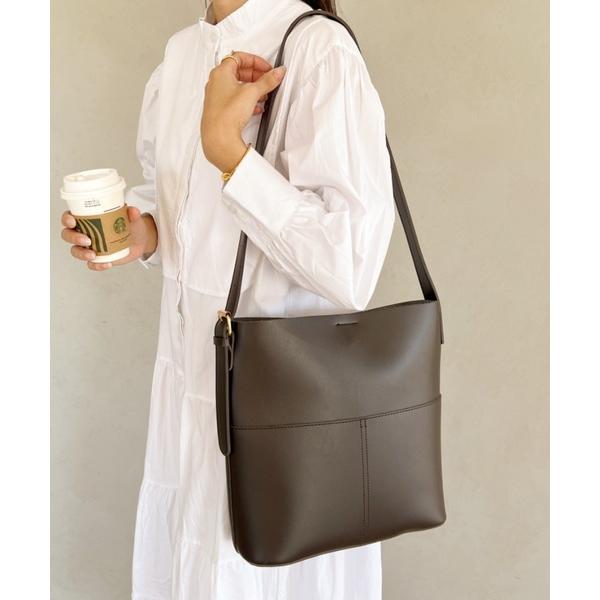 ショルダーバッグ バッグ 「A4収納可」PUバケツショルダーバッグ レディース