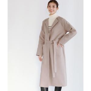 【お値下げ可】スーパーダブルフェイス ノーカラーコート ダブルフェイスサテン ノーカラーコート(コート)｜TO BE CHIC