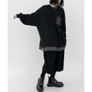 tシャツ デニムレイヤード風ロンT メンズ レディース
