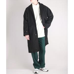 AIVER / W70ラムタッチウールショートバルマカーンコート L ブルー O
