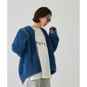 カーディガン 「体型カバー/ロングセラー」ナイロンフェザーニットカーディガン レディース