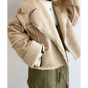 コート ムートンコート フェイクムートンライダースジャケット