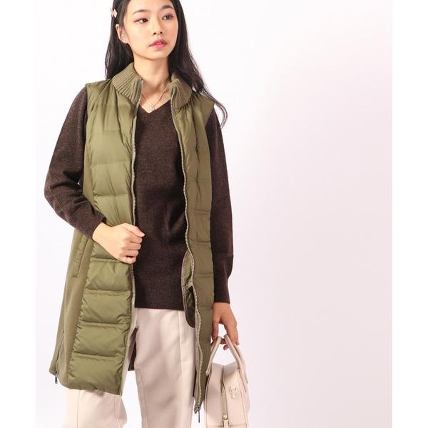 ダウンベスト ベスト Laliberte シームレスダウン×ダンボールニット切替スタンドベスト レデ...