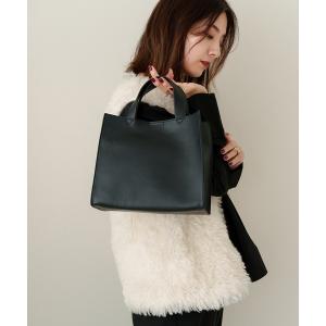 トートバッグ Rename フェイクレザー スクエア シンプル ミニ ワンハンドル ハンドバッグ レディース メンズ