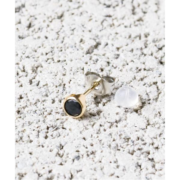 ピアス 「Pledge（プレッジ）」K10 CIRCLE ONYX レディース メンズ