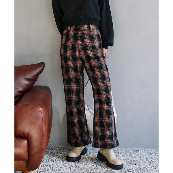 パンツ wool check PT/ウールチェックパンツ レディース