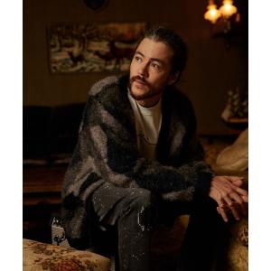 カーディガン FEATHERY YARN ARGYLE JACQYARD KNIT CARDIGAN