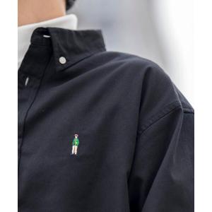 シャツ ブラウス ワンポイント刺繍アメトラボタンダウンチノシャツ