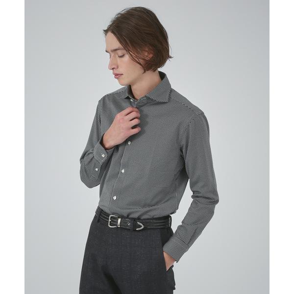 シャツ 「FLEX」36G コンパクトシルキー ギンガムチェックシャツ メンズ