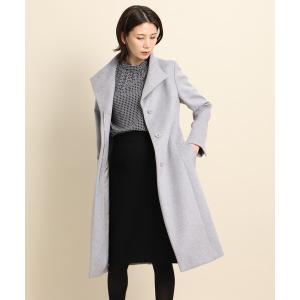 ノーカラーコート コート 「日本製」スタンドウイングウールコート レディース