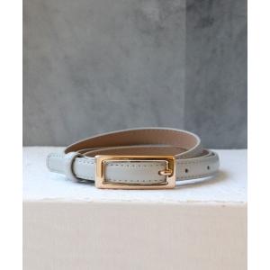 ベルト 「牛革」シンプルスクエアバックル細めベルト レディース｜ZOZOTOWN Yahoo!店