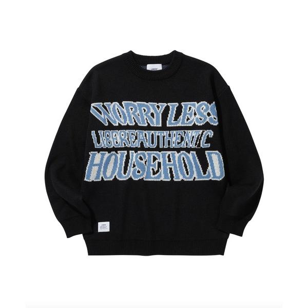 セーター ニット LIBERE リベーレ / W.L KNIT スローガンニット ビッグシルエットセ...